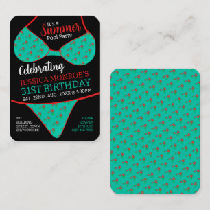 Bikini Design, Pool Party Birthday Handout Tickets
