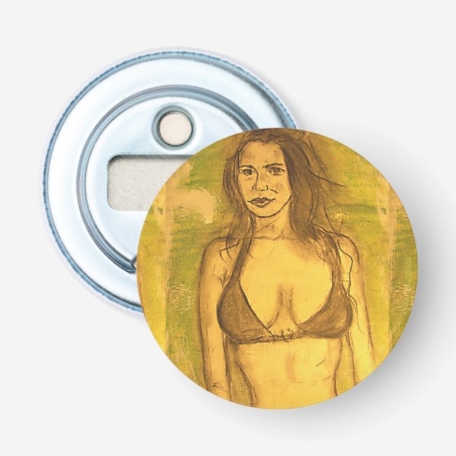 bikini girl art bottle opener (Front)