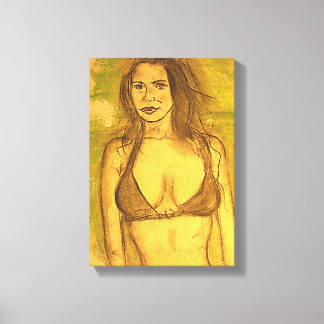 bikini girl art canvas print (Front)