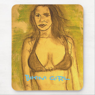 bikini girl art mouse mat
