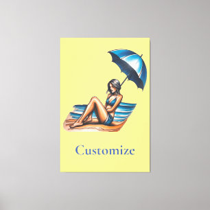 Bikini Girl Beach Napping Thunder_Cove  Canvas Print