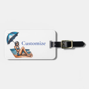 Bikini Girl Beach Napping Thunder_Cove  Luggage Tag