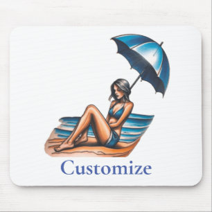 Bikini Girl Beach Napping Thunder_Cove  Mouse Mat
