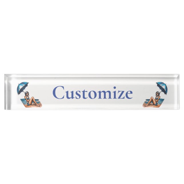 Bikini Girl Beach Napping Thunder_Cove  Nameplate (Front)