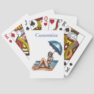 Bikini Girl Beach Napping Thunder_Cove  Playing Cards