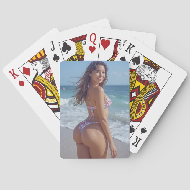 Bikini girl big booty playing cards (Back)