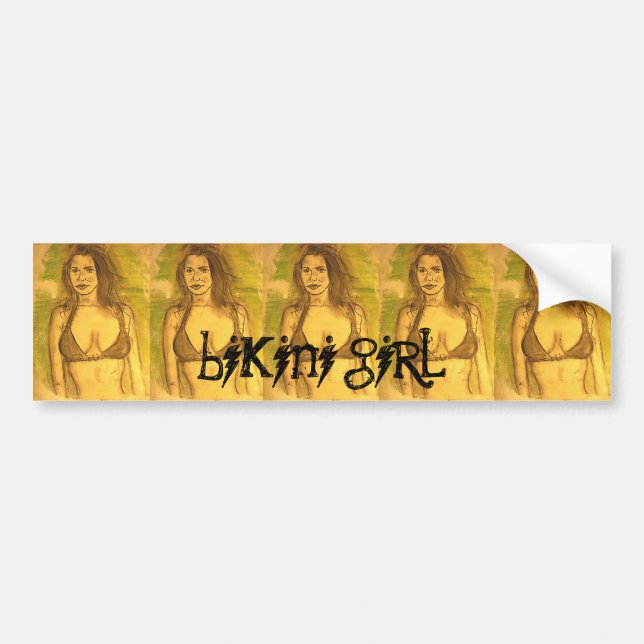 bikini girl bumper sticker (Front)