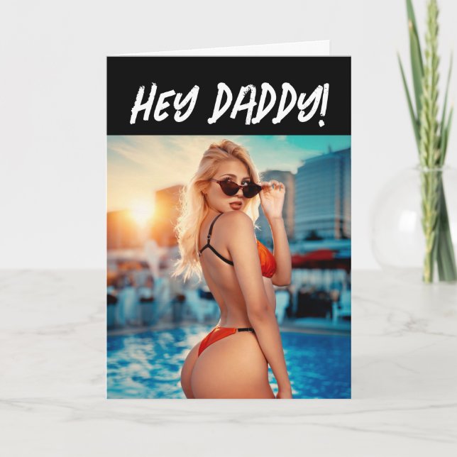  BIKINI GIRL FUNNY FOR HIM BIRTHDAY CARD (Front)