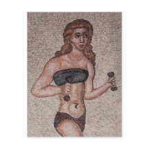 Bikini Girl Mosaic - Lifting Weights - Roman