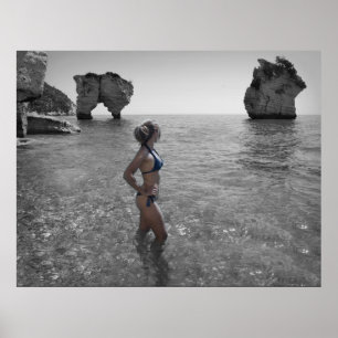Bikini girl photo poster