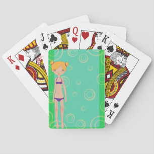 Bikini Girl Playing Cards