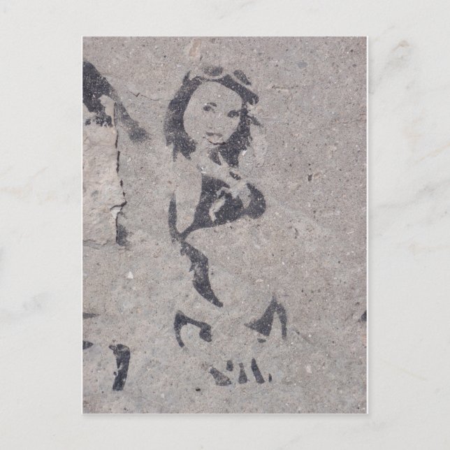 Bikini Girl Street Art Postcard (Front)