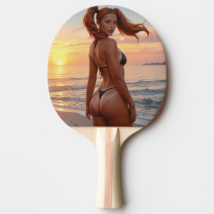 BIKINI GIRL TAN LINES PING PONG PADDLE