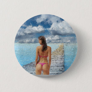 Bikini Girl Thunder_Cove 6 Cm Round Badge