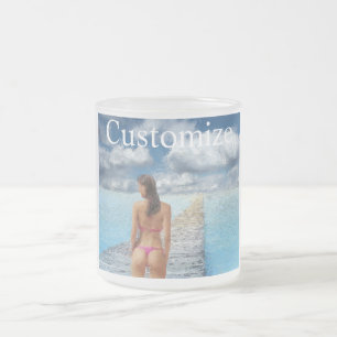 Bikini Girl Thunder_Cove  Frosted Glass Coffee Mug