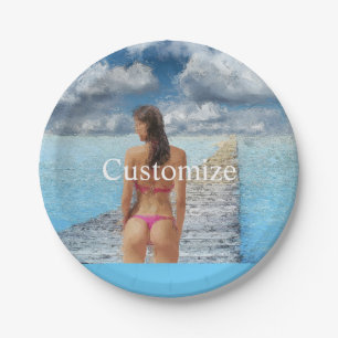 Bikini Girl Thunder_Cove   Paper Plate