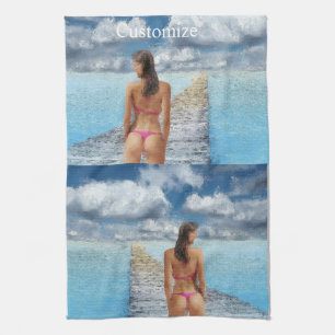 Bikini Girl Thunder_Cove  Tea Towel