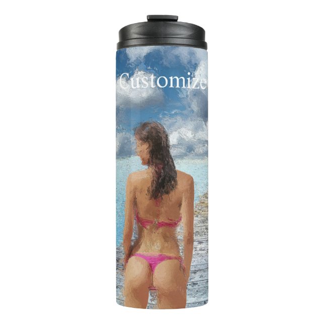 Bikini Girl Thunder_Cove Thermal Tumbler (Front)