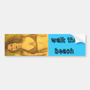 bikini girl walk bumper sticker