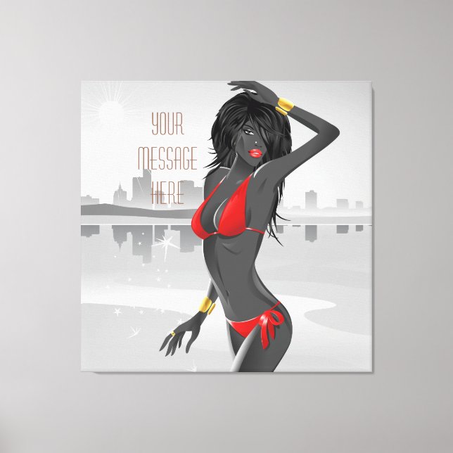 Bikini Girl Wrapped Canvas (Front)
