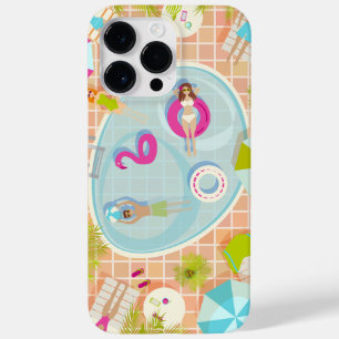 Bikini girls and guys playing swimming pool game Case-Mate iPhone 14 pro max case
