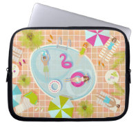 Bikini girls and guys playing swimming pool game