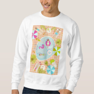 Bikini girls and guys playing swimming pool game sweatshirt