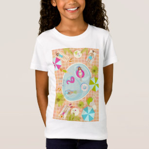 Bikini girls and guys playing swimming pool game T-Shirt