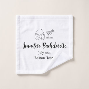 Bikini glass cocktail bachelorette party add name  wash cloth