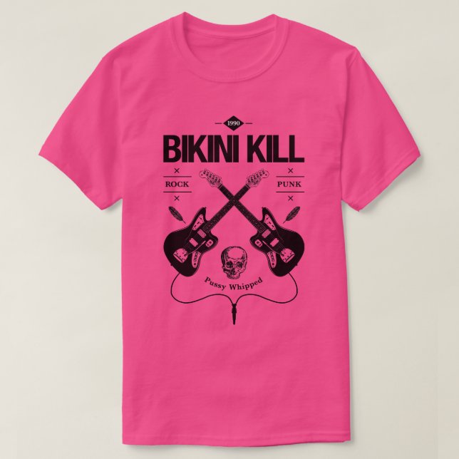 Bikini Kill Guitar Vintage Logo T-Shirt (Design Front)