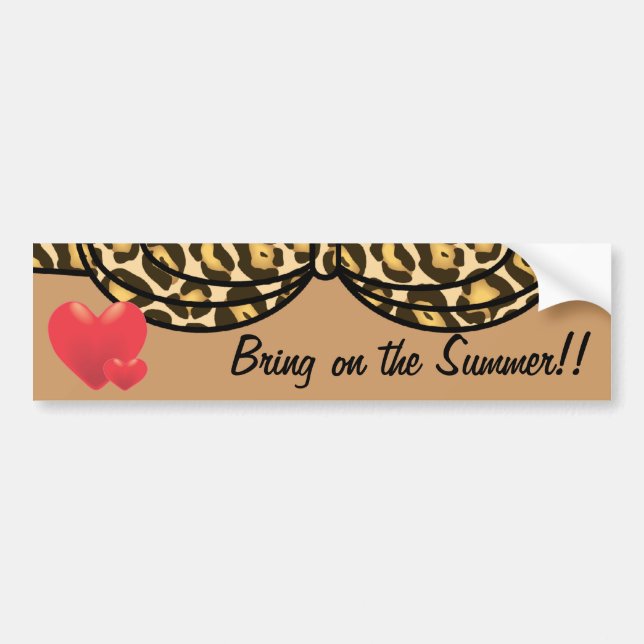 Bikini Leopard Print Bumper Sticker (Front)