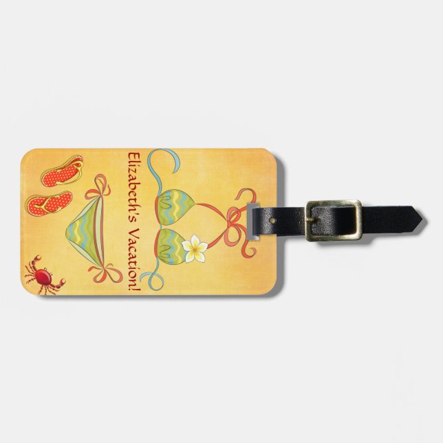 Bikini Luggage Tag Personalise (Front Horizontal)