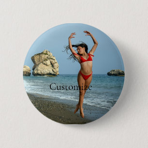 Bikini Model Dancing Thunder_Cove 6 Cm Round Badge