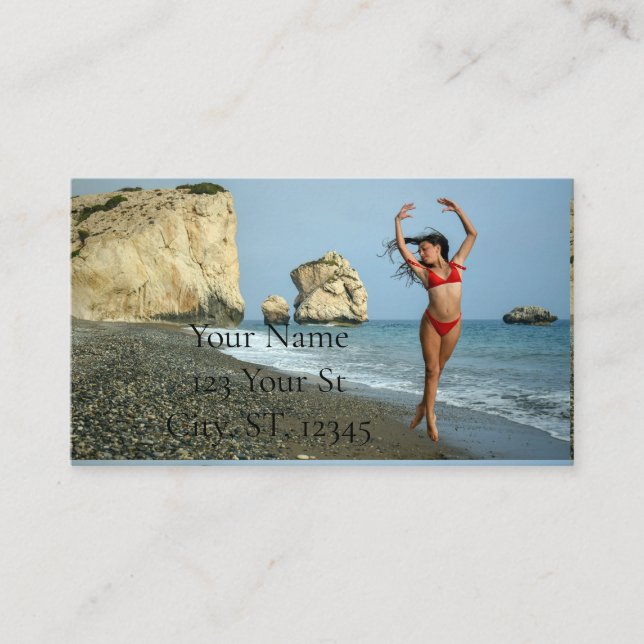 Bikini Model Dancing Thunder_Cove Business Card (Front)