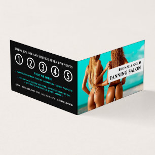 Bikini Model, Tanning Salon Detailed Loyalty Card, Business Card