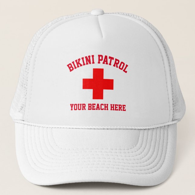 Bikini Patrol Lifeguard Personalise Trucker Hat (Front)