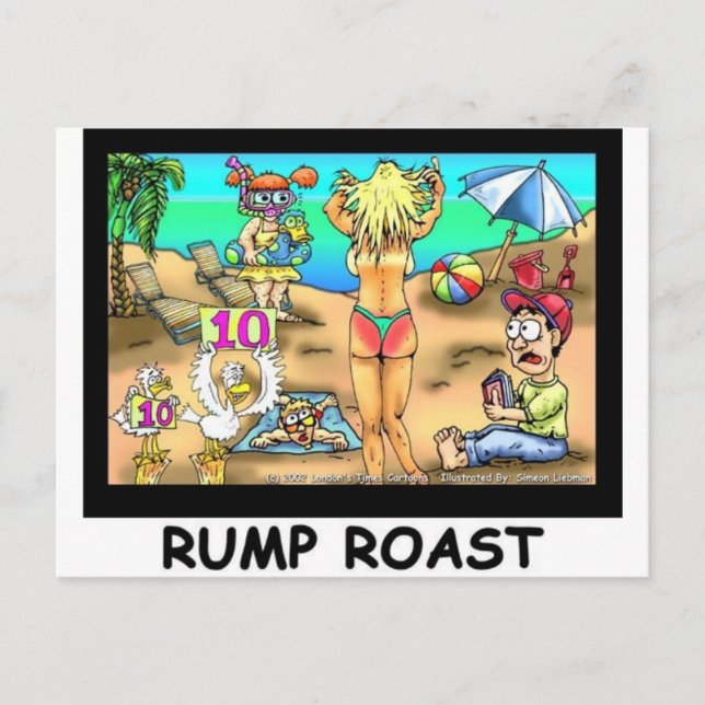 Bikini Rump Roast Funny Offbeat Tees & Gifts Postcard (Front)