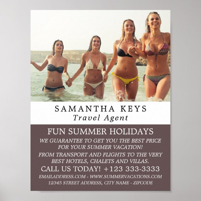 Bikini Vacation, Travel Agent Advertising Poster (Front)