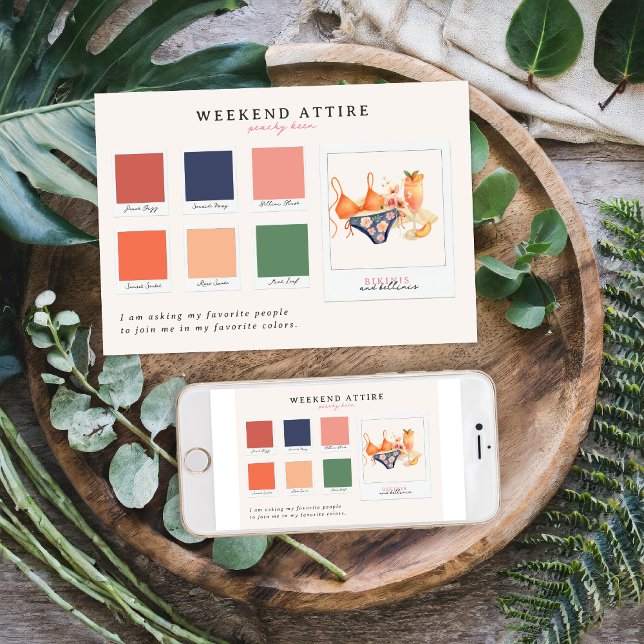 Bikinis and Bellinis Weekend Attire Colour Palette Invitation (Creator Uploaded)