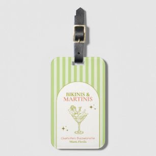 Bikinis and Martinis Bachelorette Bach Travel Luggage Tag