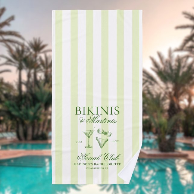 Bikinis and Martinis Bachelorette Beach Towel (Creator Uploaded)