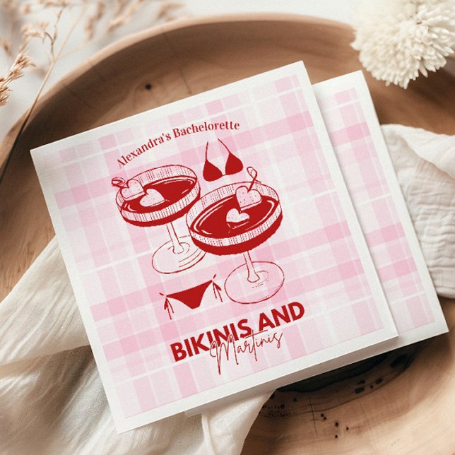 Bikinis And Martinis Bachelorette Napkin (Creator Uploaded)