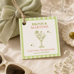 Bikinis and Martinis Bachelorette Party Beach Bach Favour Tags