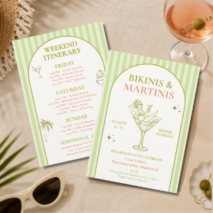 Bikinis and Martinis Bachelorette Party Weekend Invitation