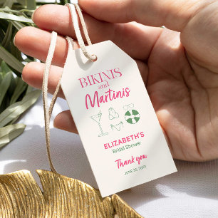 Bikinis and Martinis Bridal Shower Decor Beach  Gift Tags