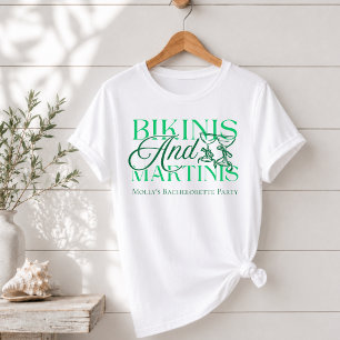 Bikinis and Martinis Custom Bachelorette Party T-Shirt