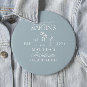 Bikinis and martinis Elegant vintage bachelorette 6 Cm Round Badge