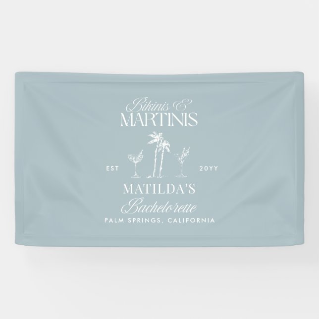 Bikinis and martinis Elegant vintage bachelorette Banner (Horizontal)