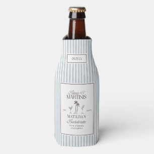 Bikinis and martinis Elegant vintage bachelorette Bottle Cooler