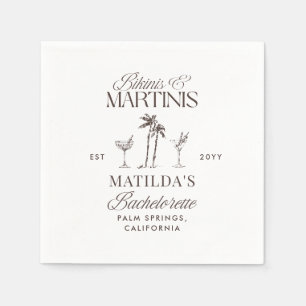 Bikinis and martinis Elegant vintage bachelorette Napkin
